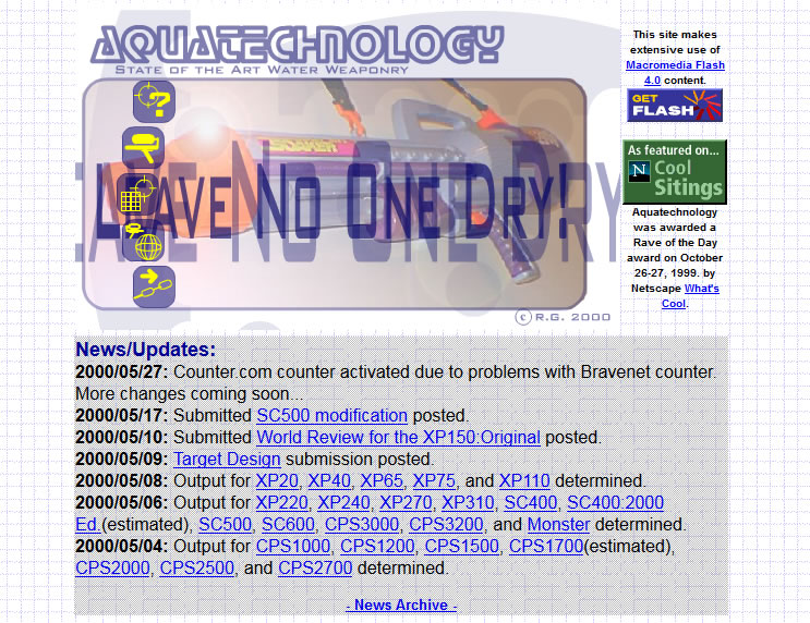 Aquatechnology Landing Page - June, 2000